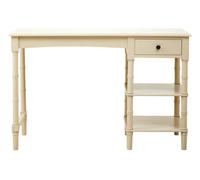 Orsina Functional Antique Pearl Pine Desk, Classic Computer Desk For Office, Spindle Legs Design Desk For Library