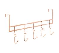 Orsina Functional Copper Finish Over Door 5 Hook Swirl Hanger, Stylish Over Door Coat Hanger, Sturdy Hanging Rack in Gold Orsina Gold
