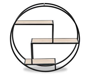 Orsina Functional Design 3 Tier Round Shelves, Stylish Box Shelves For Wall, Durable Wall Storage For Livingroom in Natural Orsina Natural