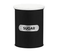 Orsina Functional Design Black Enamel Sugar Canister, Chic Design Metal Canister, Durable Stainless Steel Canister