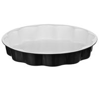 Orsina Functional Design Black Flan Dish, Non-Stick Carbon Steel Fluted Bakeware For Tarts & Quiches, Durable Oven