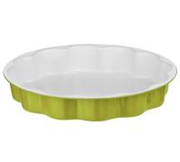 Orsina Functional Design Black Flan Dish, Non-Stick Carbon Steel Fluted Bakeware For Tarts & Quiches, Durable Oven in Green Orsina Green