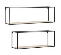 Orsina Functional Design Cuboid Shelves, Stylish Wall Mounted Shelves For Bedroom, Sleek Metal Bedroom Shelves in Black Orsina Black