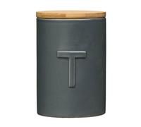 Premier Housewares Fenwick Tea Canister, Plastic, Dark Grey
