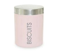 Orsina Functional Design Light Pink Biscuit Canister, Chic Design Metal Canister, Durable Stainless Steel Canister