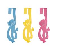Premier Housewares Monkey Over Door Hanger, 3-Pieces - Blue/Lime Green/Hot Pink