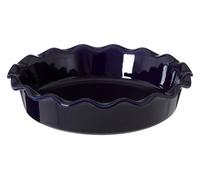 Orsina Functional Design Round Dish With Curved Edges, Durable Stoneware Bakeware For Oven To Table Use, Blue