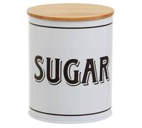 Orsina Functional Design White Metal Sugar Canister, Chic Design Metal Canister, Durable Stainless Steel Canister