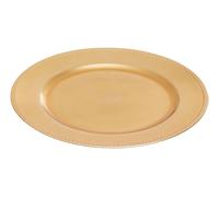 Premier Housewares Dia Gold Charger Plate with Dotted Rim - Decorative Metallic Serving Plate, 33 cm