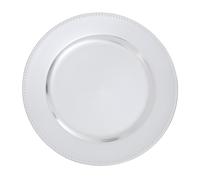 Orsina Functional Gold Finish Dotted Charger Plate, Minimalist Dinner Plate, Reliable Gold Finish Dinner Plate in Silver Orsina Silver