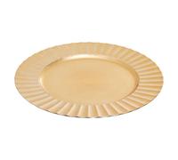 Orsina Functional Gold Finish Wave Rim Charger Plate, Minimalist Dinner Plate, Reliable Gold Finish Dinner Plate