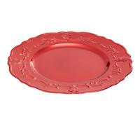 Orsina Functional Red Finish Baroque Charger Plate, Minimalist Dinner Plate, Reliable Red Finish Dinner Plate Orsina Red