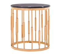 Orsina Functional Round Copper Finish Side Table, Luxury Modern Side Table For Livingroom, Sturdy Bedside Table