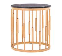 Orsina Functional Round Copper Finish Side Table, Luxury Modern Side Table For Livingroom, Sturdy Bedside Table in Rose Gold Orsina Rose Gold