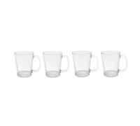 Orsina Functional Set Of Four Mugs, Stylish Coffee Mugs For Kitchen, See Through Special Mugs For Tea, Coffee in Clear Orsina Clear