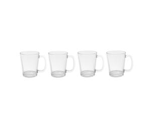 Orsina Functional Set Of Four Mugs, Stylish Coffee Mugs For Kitchen, See Through Special Mugs For Tea, Coffee in Clear Orsina Clear