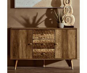 Orsina Functional Sideboard, Intricate Detailing Two Door Sideboard, Sturdy And Durable Industrial Sideboard