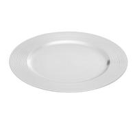 Orsina Functional Silver Charger Plate With Ribbed Rim, Minimalist Dinner Plate, Reliable Silver Dinner Plate