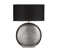 Orsina Functional Small Hammered Chrome Finish Table Lamp, Elegant Lamp On The Table For Livingroom, Decorative Lamp in Black Orsina Black