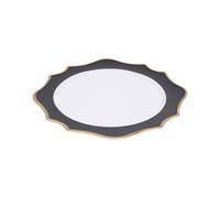 Orsina Functional White And Black Round Charger Plate, Minimalist Dinner Plate, Reliable Black And White Plate