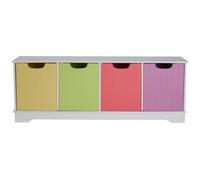 Orsina Funky Kids White 4 Coloured Boxes Storage Unit, Durable Coloured Boxes For Kids, Reliable MDF Boxes For Room Orsina Multicolor