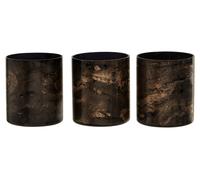 Orsina Gaia Set Of 3 Black & Gold Tealight Holders Orsina Multicolor