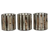 Orsina Gaia Set Of 3 Metallic Tealight Holders