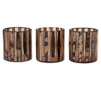 Orsina Gaia Set Of 3 Pink Tealight Holders