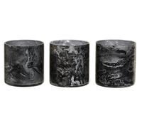 Orsina Garan Set Of 3 Grey Tealight Holders