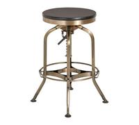 Orsina Gator Ash Wood Seat Metallic Stool