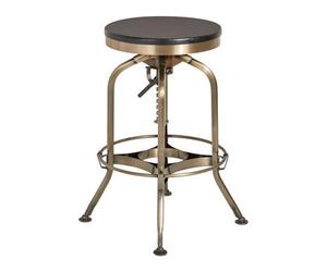 Orsina Gator Ash Wood Seat Metallic Stool