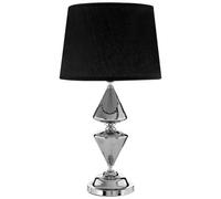 Geometric Black Shade Table Lamp, Decorative Lamp With Chrome Base, Stylish Bedside Light For Modern Homes Premier Housewares Black One Size