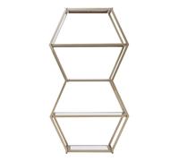 Orsina Geometric Design Hexa Shelf Unit, Elegant Finish Shelf Unit, Durable Wall Shelving Unit For Bedroom in Gold Orsina Gold