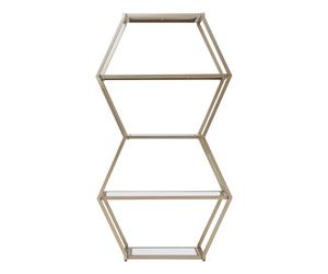 Orsina Geometric Design Hexa Shelf Unit, Elegant Finish Shelf Unit, Durable Wall Shelving Unit For Bedroom in Gold Orsina Gold