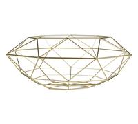 Orsina Geometric Green Finish Fruit Basket, Functional Design Unique Fruit Basket, Contemporary Fruit Basket in Gold Orsina Gold
