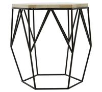 Orsina Geometric Hexagonal Side Table, Unique Decorative Table, Monochromatic Wireframed Bedside Table, Small Table in Black Orsina Black