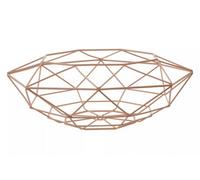Premier Housewares Geometric Pink Finish Fruit Basket | Functional Design Fruit Basket For Livingroom | Durable Fruit Basket For Kitchen | Rust Resistant Exotic Fruit Basket