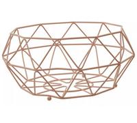 Orsina Geometric Pink Fruit Basket With Ball Feet, Functional Design Unique Fruit Basket, Durable Fruit Basket