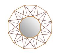 Orsina Geometric Style Wall Mirror Luxurious Antique Gold Finish Accent Mirror Round Copper Decorative Mirror Orsina Gold