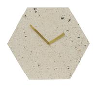Orsina Geometric Terazzo Clock With Gold Toned Hands, Versatile Hexagonal Wall Clock, Compact Decorative Timepiece Orsina Multicolor