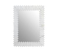 Orsina Geometric Wall Mirror, Decorative Mirror With Mosaic Mirrored Tiles, Reflective Rectangular Accent Mirror in Silver Orsina Silver