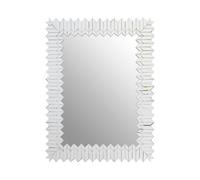 Orsina Geometric Wall Mirror, Decorative Mirror With Mosaic Mirrored Tiles, Reflective Rectangular Accent Mirror