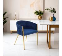 Orsina Gilden Dining Chair With Woven Back in Blue Orsina Blue