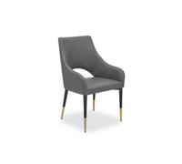 Orsina Gilden Grey Leather Effect Dining Chair with Gold Tip Legs Orsina Grey