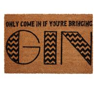 Orsina Gin Doormat, Fun Printed Coir Mat With Durable PVC Backing, Scrapes Dirt Off-Shoes With A Humorous Touch in Natural | Size: 100 cm diameter Orsina Natural 100 cm diameter