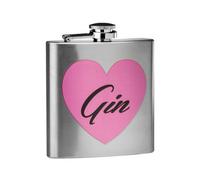 Premier Housewares Gin Design Hip Flask, Stainless Steel - 6 oz