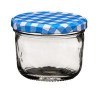 Orsina Gingham Jar Clear 150Ml Glass Jar With Blue Gingham Lid