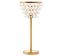Orsina Glam Clear Crystal Table Lamp With Gold Metal Frame, Elegant Geometric Bedside Lamp, Accent Table Lamp