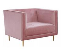 Orsina Glamorous Pink Armchair, Plush Velvet Upholstered Seat, Sofa Couch For Patio, Mid-Century Modern Armchair