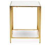 Orsina Glass & Gold Frame Side Table, Modern Side Table with Terrazzo Effect, Sleek & Contemporary Side Table Orsina Gold